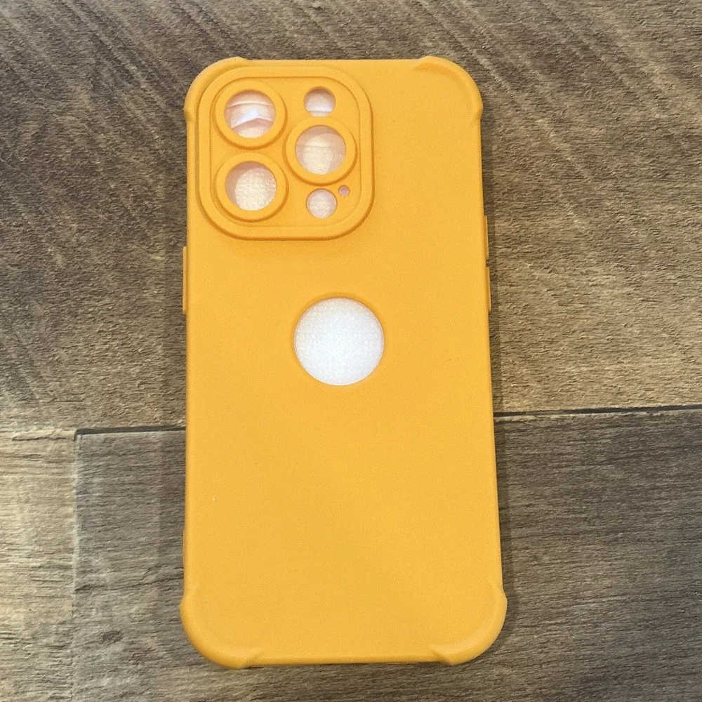 ORETECH iPhone 14 Pro Max Case 2 Screen Protectors Slim Thin Cover Orange Yellow